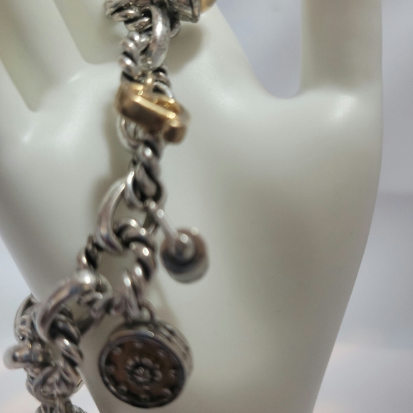 Brighton Style Antique Silver Tone Bracelet With Charms - Picture 2 of 9